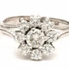 Bague Années 70 en or blanc 18 carats sertie de diamants (+/- 0.71 ct)