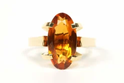 Bague années 70 en or jaune citrine