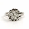 Bague années 50 or blanc, diamants (+-0.39ct)