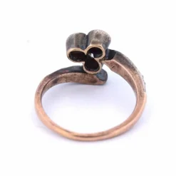 BAGUE ANTIQUE - OR JAUNE ET BLANC 18 KT