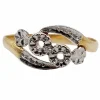 Bague antique or jaune diamant taille roses et monture à enroulement (circa 1900)