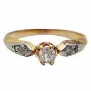 Bague antique or rose diamant taille ancienne (circa 1900)