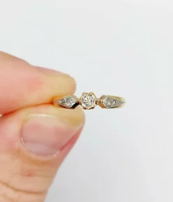 Bague antique or rose diamant taille ancienne (circa 1900)