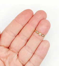 Bague antique or rose diamant taille ancienne (circa 1900)