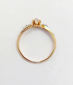 Bague antique or rose diamant taille ancienne (circa 1900)