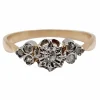 Bague antique or rose 18k diamant taille ancienne en serti étoilé (circa 1900)