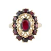 BAGUE « ARABESQUE » OR & GRENAT