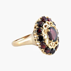 BAGUE « ARABESQUE » OR & GRENAT