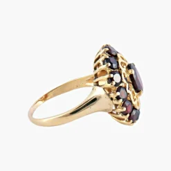 BAGUE « ARABESQUE » OR & GRENAT
