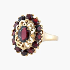 BAGUE « ARABESQUE » OR & GRENAT