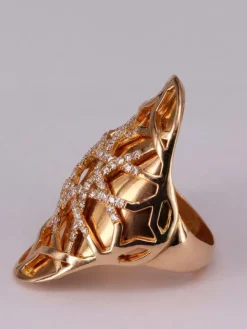 Bague arabesque or jaune Diamants