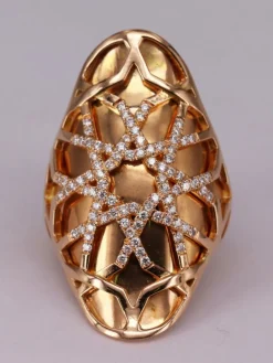 Bague arabesque or jaune Diamants