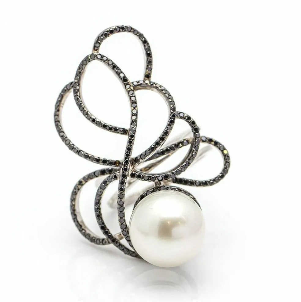 Bague "Araignée" Or blanc Diamants