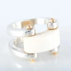 Bague Argent Or Ivoire