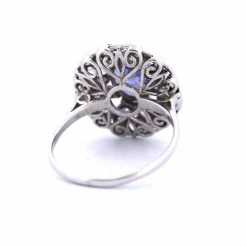 BAGUE ART DÉCO - OR 18 KT - TANZANITE ET DIAMANTS
