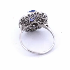 BAGUE ART DÉCO - OR 18 KT - TANZANITE ET DIAMANTS