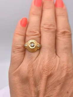 Bague Art Déco 2 ors diamant