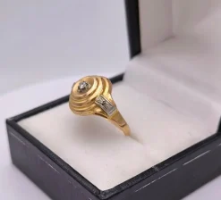 Bague Art Déco 2 ors diamant
