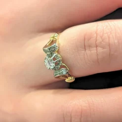 Bague Art déco 2 ors et diamants