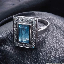 Bague Art Déco aigue-marine