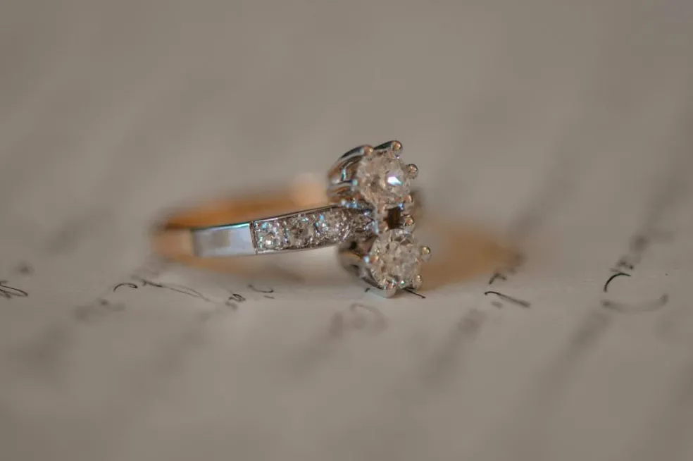 Bague Art Déco bicolore