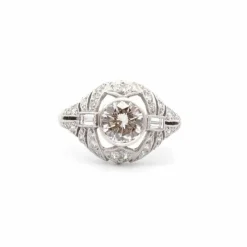 Bague art déco diamant de 1,08cts H/VS1