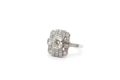 Bague art déco diamant en platine