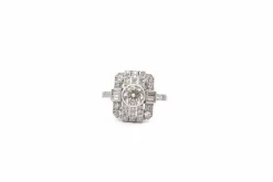 Bague art déco diamant en platine