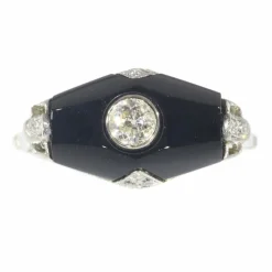 Bague Art Déco diamant et onyx