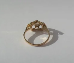Bague Art Déco diamant or bicolore