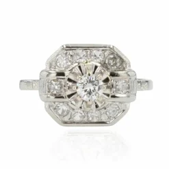 Bague art déco diamants