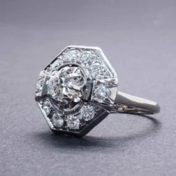 Bague art déco diamants