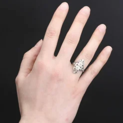 Bague art déco diamants ajourée