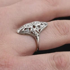 Bague art déco diamants ajourée