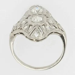 Bague art déco diamants ajourée