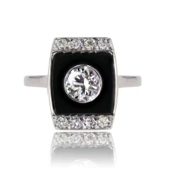 Bague Art Déco diamants et onyx