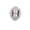 Bague art déco diamants et saphirs