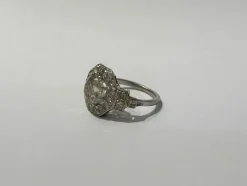 Bague art déco diamants or et platine