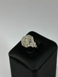 Bague art déco diamants or et platine