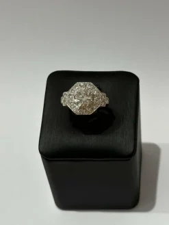 Bague art déco diamants or et platine