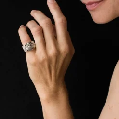 Bague art déco diamants platine