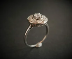 Bague Art Déco Diamants, Platine.