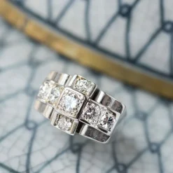 Bague art déco diamants platine