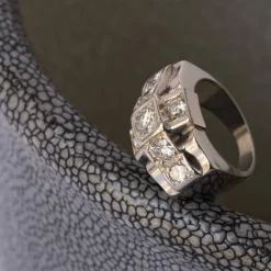 Bague art déco diamants platine