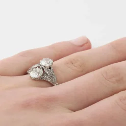 Bague Art Déco Diamants Platine