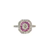 Bague Art Déco diamants rubis calibrés