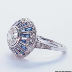 bague art déco diamants saphirs