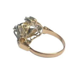 Bague Art Déco diamants saphirs synthétiques