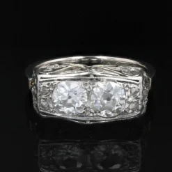 Bague art déco duo diamants
