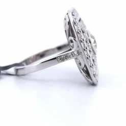 BAGUE ART DÉCO EN OR BLANC 18 KT ET DIAMANTS